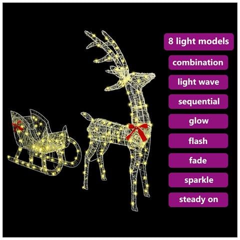 Slitta trainata da renna Bianco caldo 70 x 26 x 128.5 cm - Foto 9