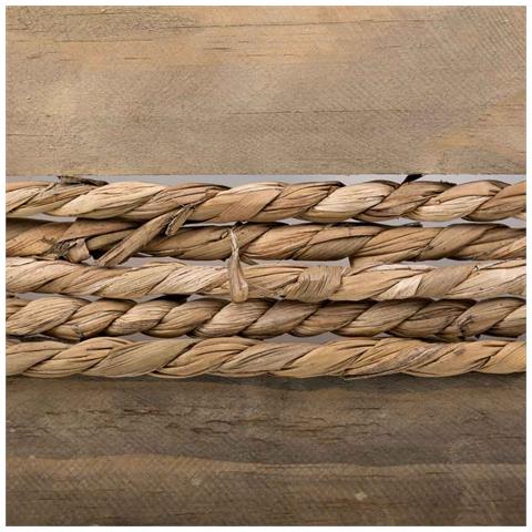 Cesto In Legno E Corda Con Manici Marroni 29x19x14h - Foto 7