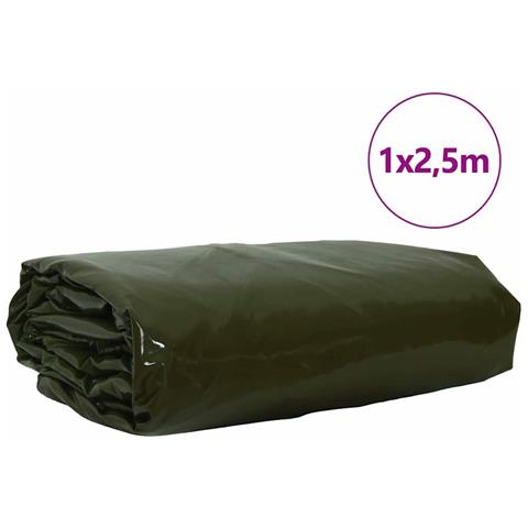 Telo 650g / m² Verde oliva 1 x 2,5 m Tela con rivestimento in PVC - Foto 2