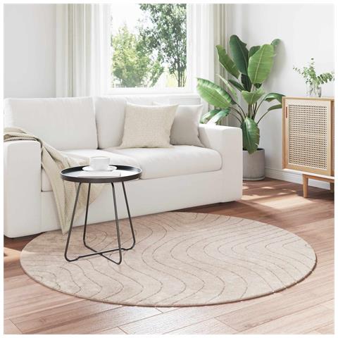 Tappeti per area Rotondo HUARTE Beige Ø 160 CM Poliestere - Foto 2