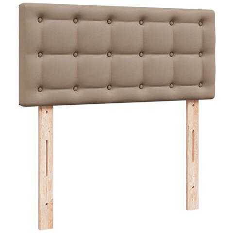 Letto Pouf con Materasso Cappucino 80x200 cm Similpelle - Foto 9