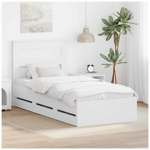 Struttura del letto Bianco 100 x 200 cm Legno Ingegnerizzato - Foto 2