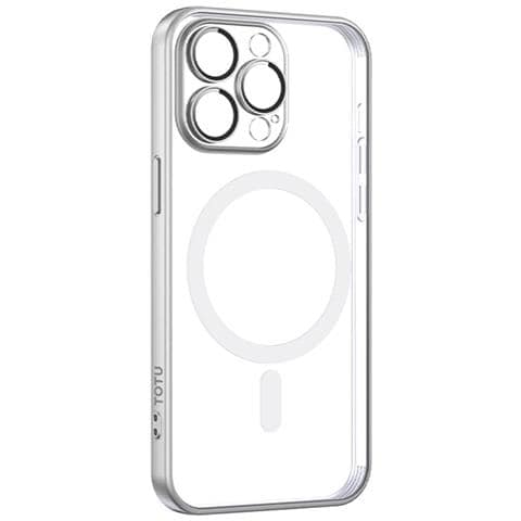 Cover per iPhone 15 Pro Max - TPU+PC, Argento, Antiurto - Foto 1