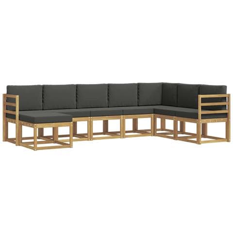 Set di divani da esterno con cuscino 8 pcs Bianco e Antracite - Foto 1