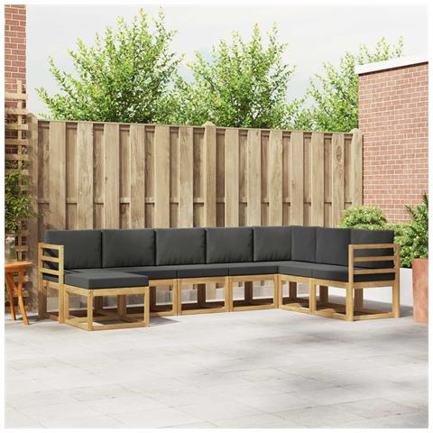 Set di divani da esterno con cuscino 8 pcs Bianco e Antracite - Foto 2