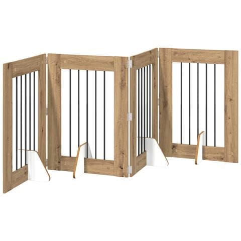 Cancello per cani pieghevole con supporti 4 pcs 241 cm - Foto 1