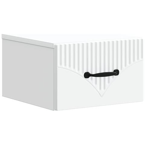 Mobiletto da notte a muro con cassetto Bianco 34,5 x 33 x 20 cm - Foto 1