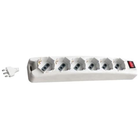 Multipresa Ciabatta 6 Posti Bipasso / schuko Presa Tedesca 10/16a Cavo 1,5mt Interruttore Luminoso - Sku 8713 - Foto 2