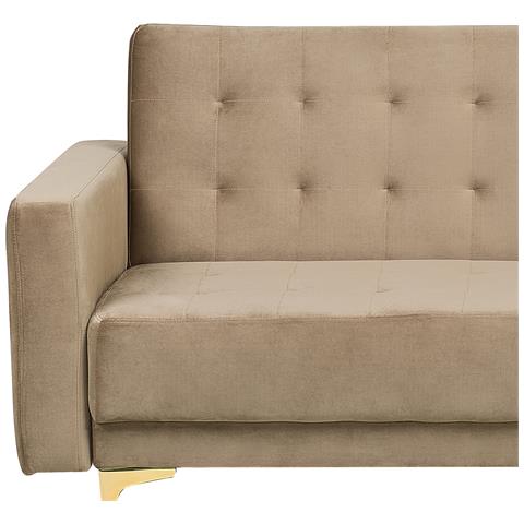 Divano Reclinabile A 3 Posti In Velluto Beige Sabbia Aberdeen - Foto 19