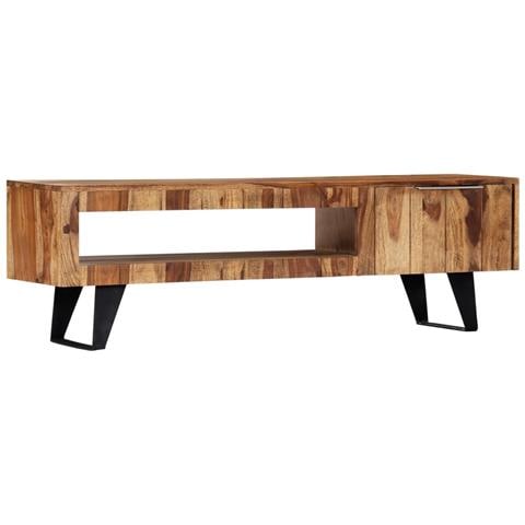 Mobile Porta Tv 140x30x40cm In Legno Massello Di Sheesham - Foto 10