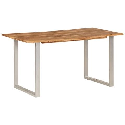 Tavolo da Pranzo 154x80x76 cm in Legno Massello di Acacia - Foto 2