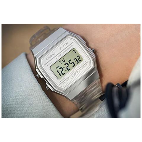 Digitale Orologio Casio Con Quarzo Donna Cinturino In Resina F-91ws-7ef - Foto 5