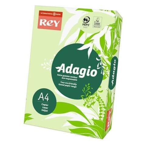 Carta Colorata A4 Rey Adagio 80 G / m² Verde Risma Da 500 Fogli - Adagi080x651 - Foto 1