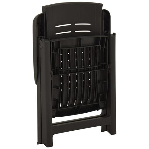 Sedie Da Giardino Reclinabili 2 Pz In Plastica Antracite - Foto 1