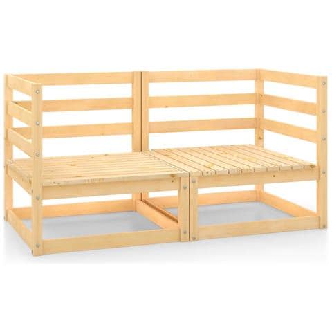 Divani Angolari da Giardino 2 pz in Legno Massello di Pino - Foto 2