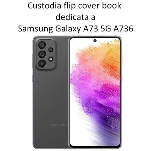 Smart Book Custodia Poket Silicone Flip Cover Case Per Samsung Galaxy A73 5g A736 Black - Foto 2