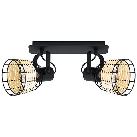 Plafoniera Industrial Anwick 1 2 Luci Metallo Nero - Foto 1