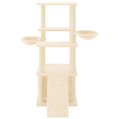 Albero Per Gatti Con Tiragraffi In Sisal Crema 133 Cm - Foto 2