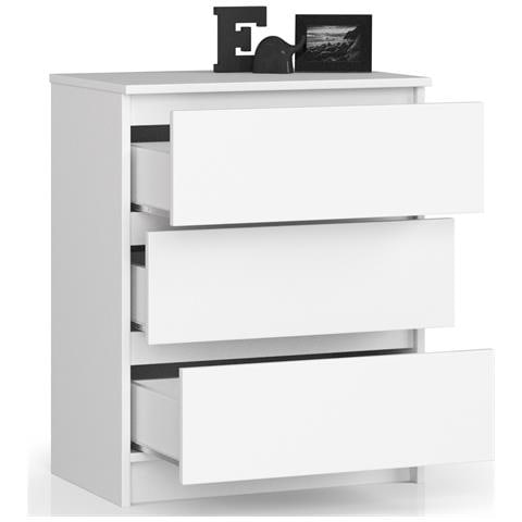 Cassettiera K60, 3 cassetti, 60x40x77 cm, Colore Bianco - Foto 2
