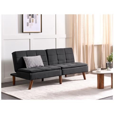 Beliani Divano Letto Posti Ronne Tessuto Nero ePRICE