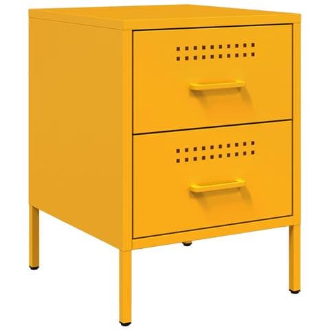 Comodino Giallo Senape 36x39x50,5 Cm In Acciaio - Foto 1