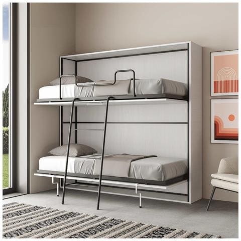 Letto Kando Doppio Orizzontale Bianco Frassino - Foto 5