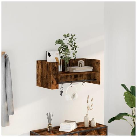 Mensola A Muro Rovere Fumo 70,5x35x30,5 Cm Legno Multistrato - Foto 1