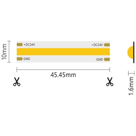 Striscia Led 5m Cob Ip20 Monocolore Da 15w /mt 24v - 6000k - Foto 2