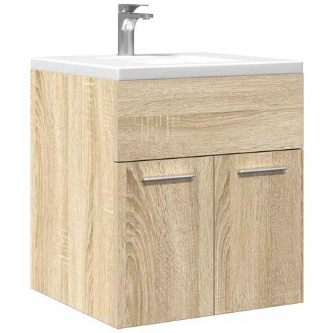 Mobile Lavabo Bagno Rovere Sonoma 41x38,5x46 Cm In Truciolato - Foto 1