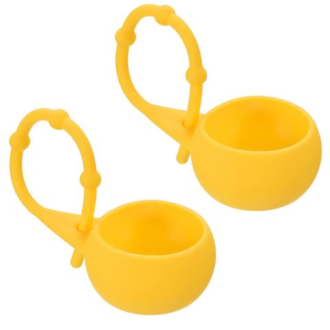 Pinza Per Palline Da Golf In Silicone Con Portachiavi - Giallo - Foto 1