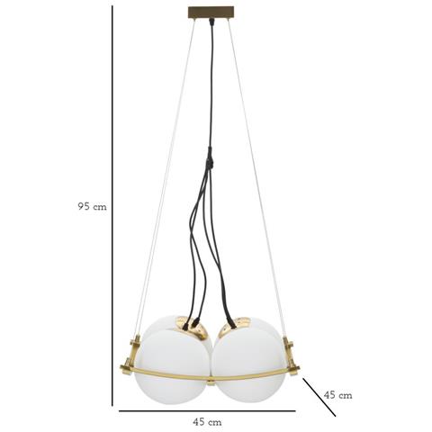 Lampada A Sospensione Mf79 - Bianco - Metallo - 45x45x20 Cm - Foto 8