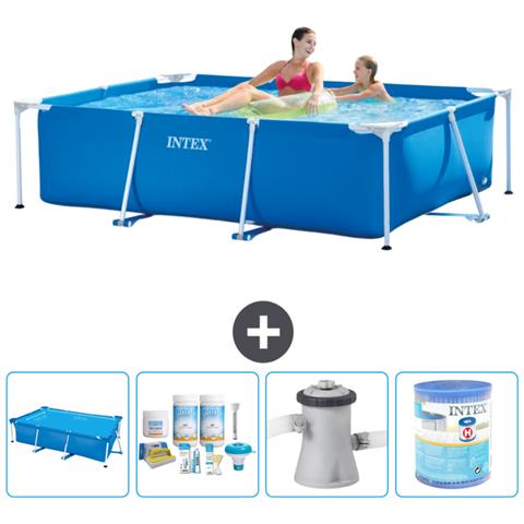 Piscina Fuori Terra - Rettangolo - 220x150x60 Cm - Blu - Include Accessori Coordinati A4 - Foto 1