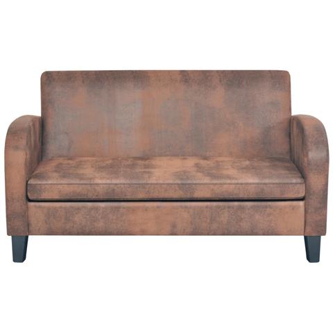 Lusso Casadino - Divano A 2 Posti In Camoscio Artificiale Marrone - Foto 1