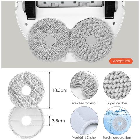 Kit Di Accessori Di Ricambio Per Robot Aspirapolvere Xiaomi X20+/dreame X40 Ultra, 8 Sacchetti Antipolvere, 4 Panni Per Mocio Bagnato - Foto 6