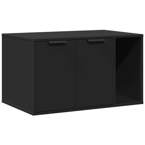 Recinto per Lettiera per Gatti Nero 80x50x45 cm in Truciolato - Foto 1