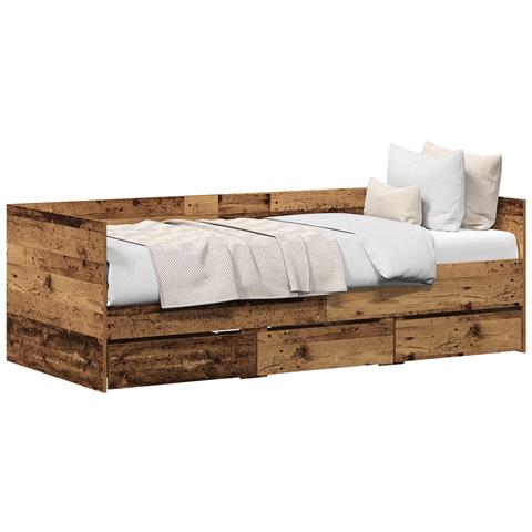 Letto a Giorno Rustico Legno Antico Legno ingegnerizzato - Foto 1