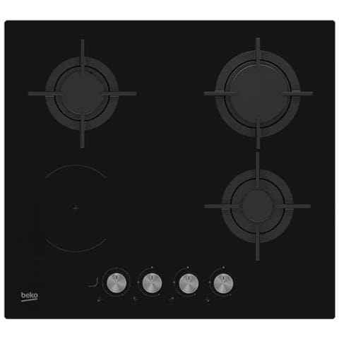 Piano Cottura Misto Da 60 Cm Con 4 Fuochi, 1200 W, Nero - Hilm64222sv - Foto 1