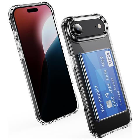 Custodia Trasparente In Acrilico Con Slot Laterale Per Carte Antiurto Compatibile Con Iphone 17 Air - Foto 1