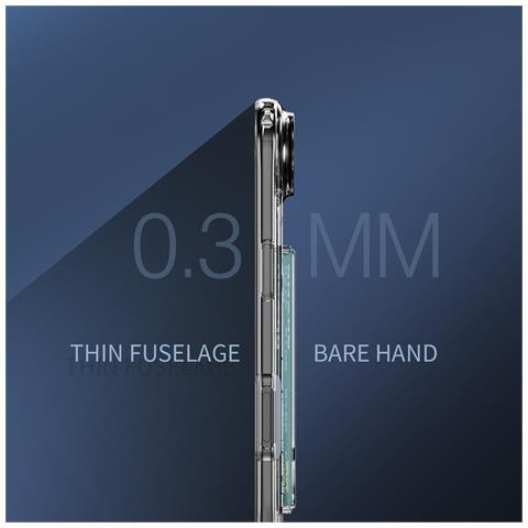 Custodia Trasparente In Acrilico Con Slot Laterale Per Carte Antiurto Compatibile Con Iphone 17 Air - Foto 7