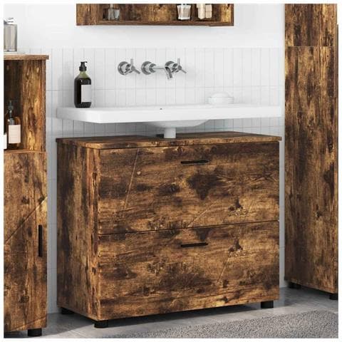 Mobile da Bagno Rovere fumo 76.5 x 35 x 64 cm Legno multistrato - Foto 2
