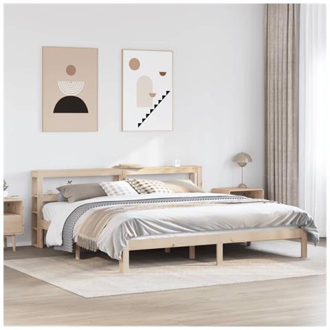 Giroletto con Testiera 200x200 cm in Legno Massello di Pino - Foto 2