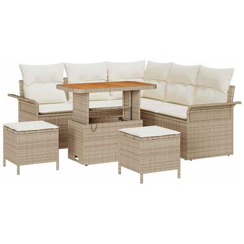 Set Divano da Giardino 8 pcs Beige polyrattan - Foto 1