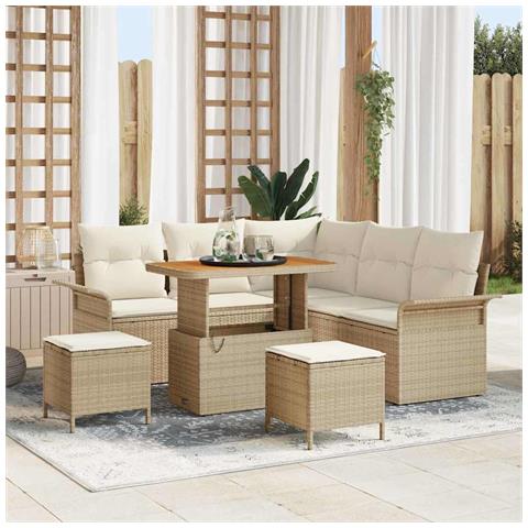 Set Divano da Giardino 8 pcs Beige polyrattan - Foto 2