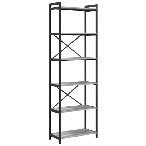 Libreria Grigio sonoma 60 x 30 x 188 cm Legno multistrato - Foto 1