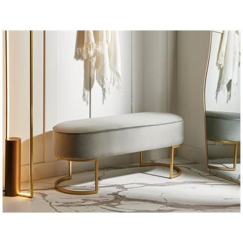 Panchina Milry Velluto Grigio Chiaro - Foto 1