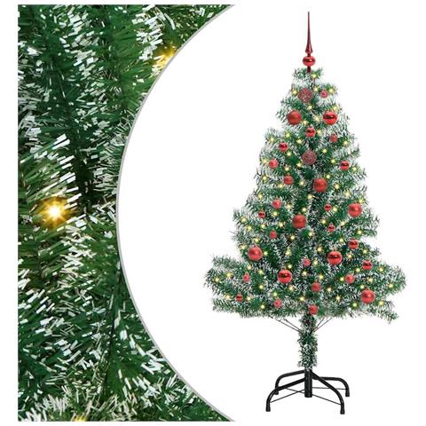 Albero di Natale Artificiale Imbiancato con Luci LED 150 cm - Foto 1