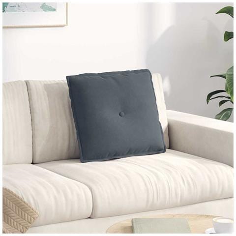 Cuscino per Schiena Grigio scuro 50 x 45 cm Tessuto in Cords - Foto 2