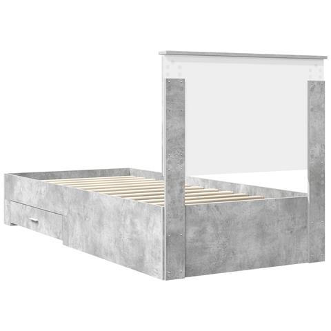 Struttura del letto con testiera Grigio cemento 90 x 200 cm - Foto 9
