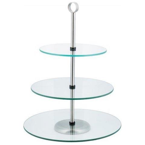 KH-4016 Elegante alzata per torta in vetro a tre livelli - Foto 1