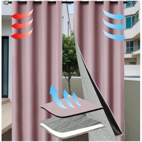 Tenda Oscurante Termica Isolante Antivento Invernale 2-in-1 Aggiornata (132x213cm, Anelli, Pannello Singolo) - Foto 4